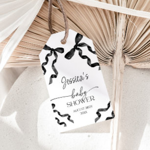 Étiquettes-cadeau Baby shower noir