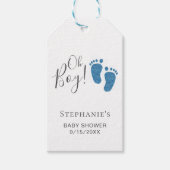 Étiquettes-cadeau Baby shower Oh Boy Blue Feet (Devant)