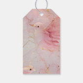 Étiquettes-cadeau Baby Shower Oiseaux Rose Pâle Doré  (Dos)