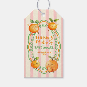 Étiquettes-cadeau Baby shower orange de Little Cutie