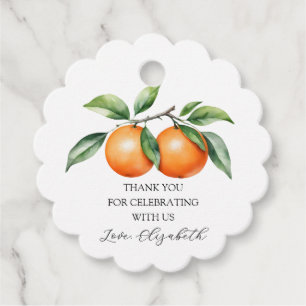 Étiquettes Cadeau Baby shower Orange Twins