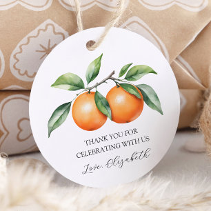Étiquettes Cadeau Baby shower Orange Twins