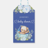 Étiquettes-cadeau Baby shower ours bébé en peluche (Dos)