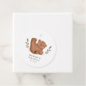 Étiquettes Cadeau Baby shower Ours Brown (En situation)