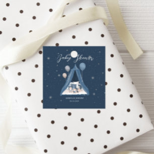 Étiquettes Cadeau Baby shower Ours céleste