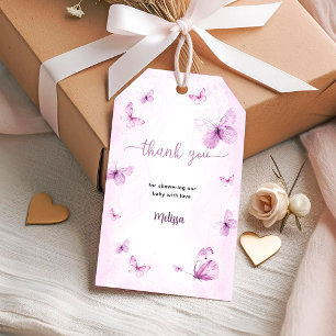 Étiquettes-cadeau Baby Shower Papillon