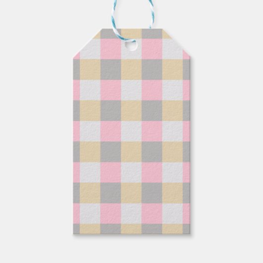 Étiquettes-cadeau Baby shower Pastel Plaid (Devant)