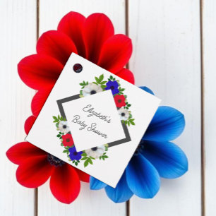 Étiquettes Cadeau Baby shower Patriotique Panda Anemone