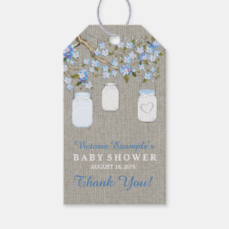Étiquettes-cadeau Baby Shower Pot Mason Burlap