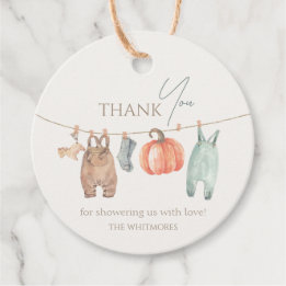 Étiquettes Cadeau Baby shower pour garçon de petite Citrouille