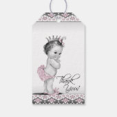 Étiquettes-cadeau Baby shower Princesse rose vintage (Dos)