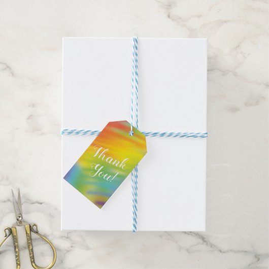 Étiquettes-cadeau Baby shower Rainbow Tie Dye (Avec de laficelle)