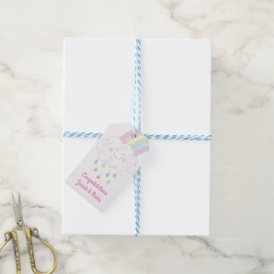 Étiquettes-cadeau Baby shower Raindrops Rainbow