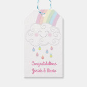 Étiquettes-cadeau Baby shower Raindrops Rainbow (Devant)