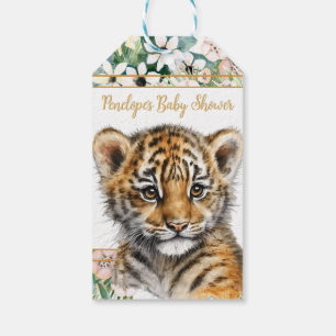 Étiquettes-cadeau Baby shower réaliste de Tiger Cub