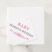 Étiquettes Cadeau Baby shower Rose Black Baby Fabriquant Potion (En situation)