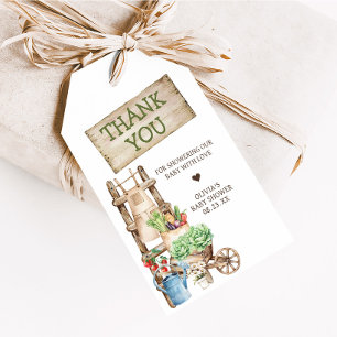 Étiquettes-cadeau Baby shower Rustique de marché cultivé localement