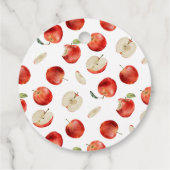 Étiquettes Cadeau Baby shower rustique neutre de genre Apple (Dos)