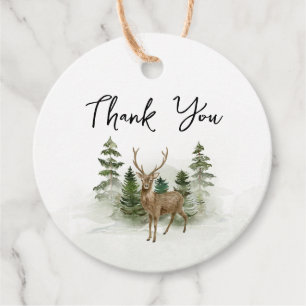 Étiquettes Cadeau Baby shower rustique Woodland