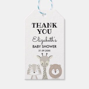 Étiquettes-cadeau Baby shower Safari Jungle moderne Wild Un Annivers
