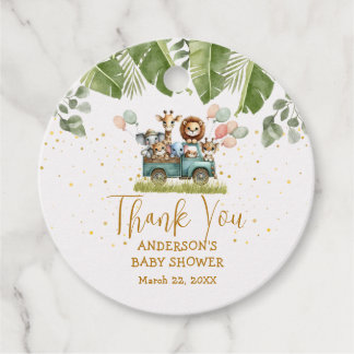 Étiquettes Cadeau Baby shower Safari Merci Tags cadeaux