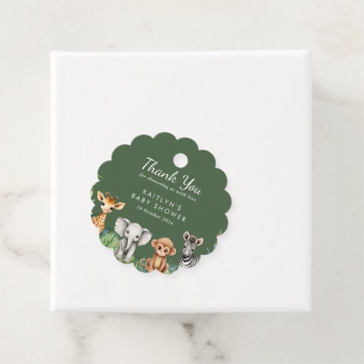 Étiquettes Cadeau Baby shower Safari Wild One Jungle (En situation)