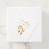 Étiquettes Cadeau Baby shower simple Merci Or moderne (En situation)