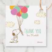 Étiquettes Cadeau Baby shower Snoopy et Balloons (Dos)