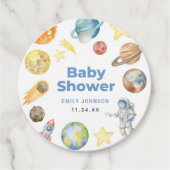 Étiquettes Cadeau Baby shower spatial (Devant)