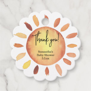 Étiquettes Cadeau Baby shower Sunshine