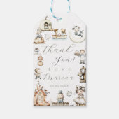 Étiquettes-cadeau Baby Shower sur le thème des comptines (Devant)