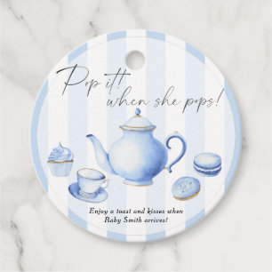 Étiquettes Cadeau Baby shower Tea Party - Pop it! Quand elle éclaire