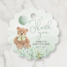 Baby shower Teddy Bear Favoriser Tags