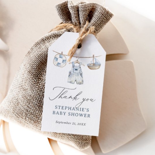 Étiquettes-cadeau Baby Shower Thème Marin Garçon