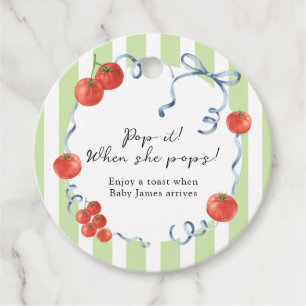 Étiquettes Cadeau Baby Shower Tomate Pop it! Quand elle éclate