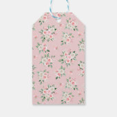 Étiquettes-cadeau Baby shower tour Eiffel rose Merci (Dos)