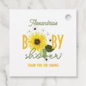 Étiquettes Cadeau Baby shower tournesol (Dos)