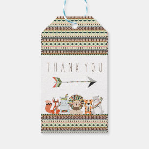 Étiquettes-cadeau Baby shower tribal