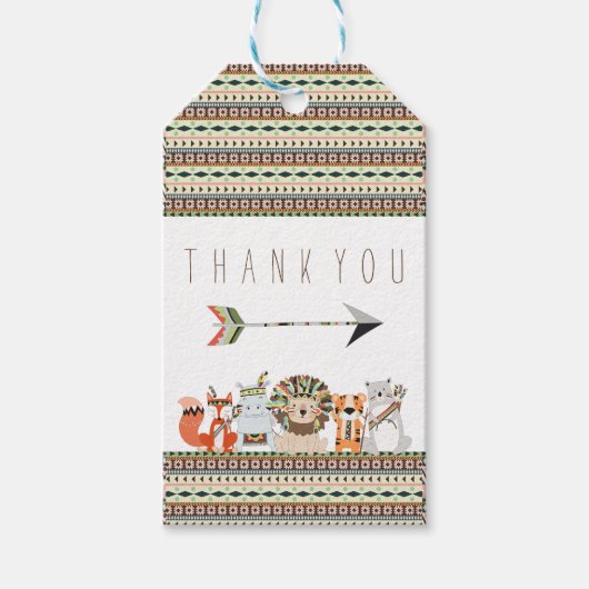 Étiquettes-cadeau Baby shower tribal (Devant)