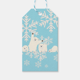 Étiquettes-cadeau Baby shower Twin Polar Bears