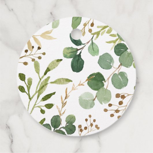 Étiquettes Cadeau Baby Shower Verdure Or Eucalyptus (Dos)
