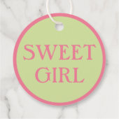 Étiquettes Cadeau Baby shower vert rose (Dos)