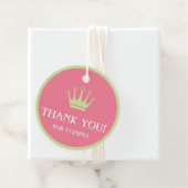 Étiquettes Cadeau Baby shower vert rose (En situation)