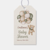 Étiquettes-cadeau Baby shower vert Teddy Bear Sage (Devant)