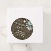 Étiquettes Cadeau Baby shower Watch Me Croissance Bois rustique & Su (En situation)