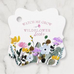 Étiquettes Cadeau Baby shower Watch Me Croissance Fleur sauvage Merc