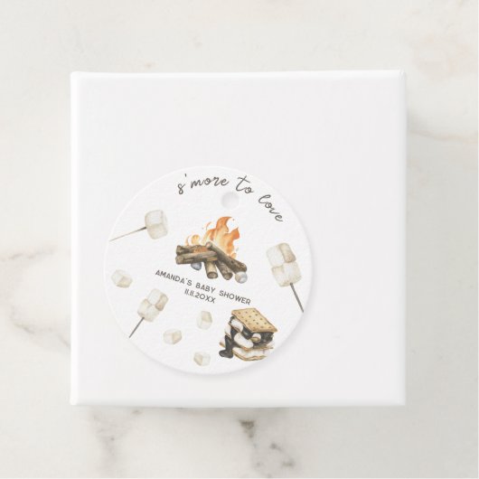 Étiquettes Cadeau Baby shower Watercolor S'more (En situation)