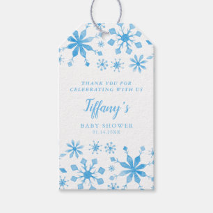 Étiquettes-cadeau Baby shower Whimsal Blue Winter Wonderland