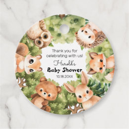 Étiquettes Cadeau Baby shower Woodland Circle Forest Friends
