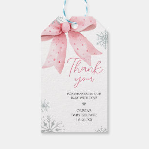 Étiquettes-cadeau Baby Son Froid À L'Extérieur Pink Bow Favoriser Ta